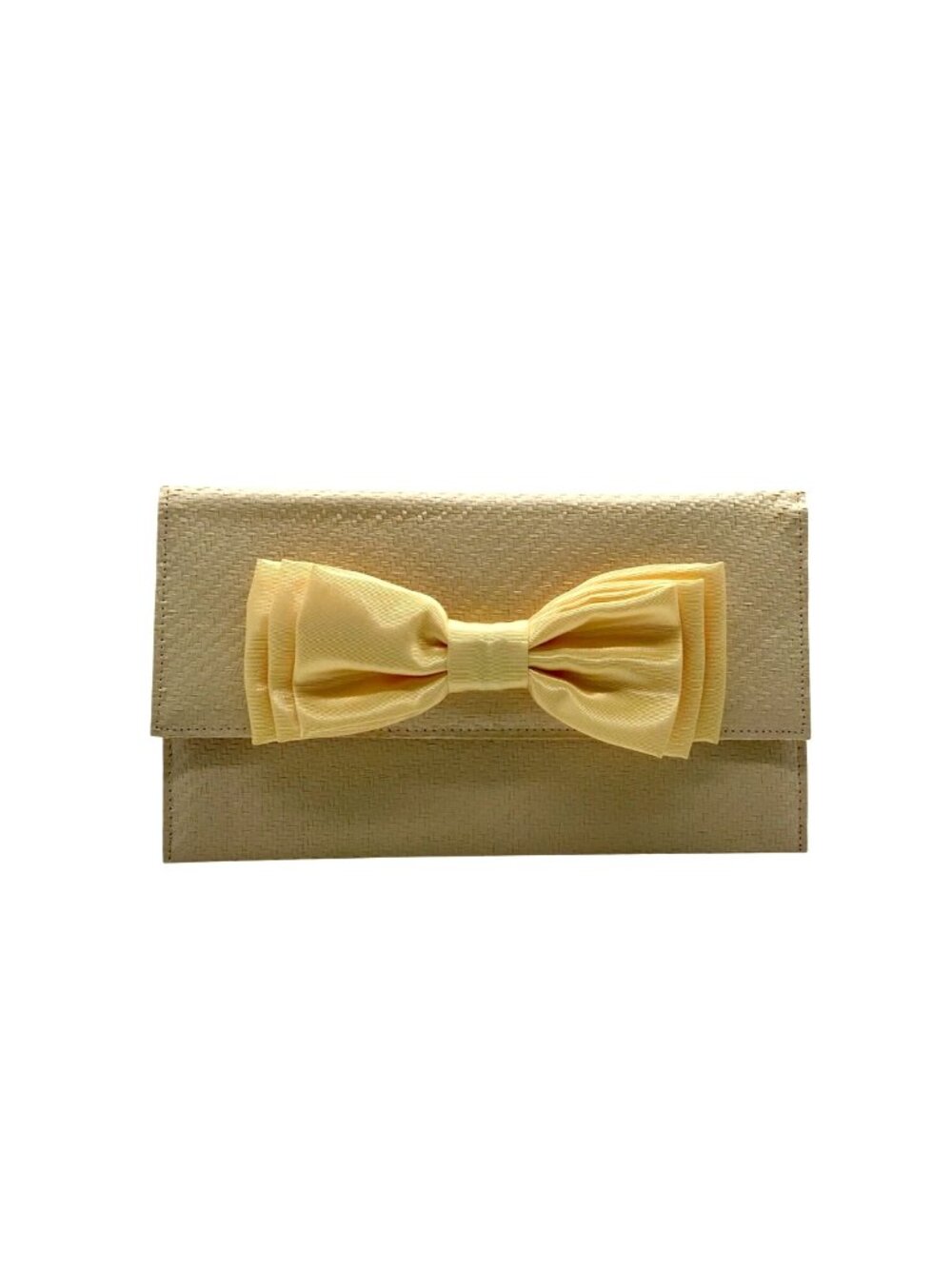 Laslie Dasch Tan Straw Clutch Bag